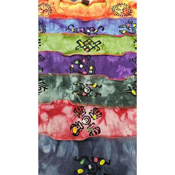 Himalayan Group Hand Painted Colorful Bohemian Long Sleeve Top Size Small - Picture 3 of 7